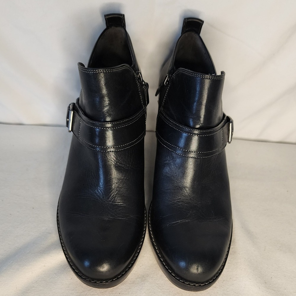 Cole Haan Nike Air collab Black Leather Wedge Boots Women's Size 10B - Picture 2 of 8